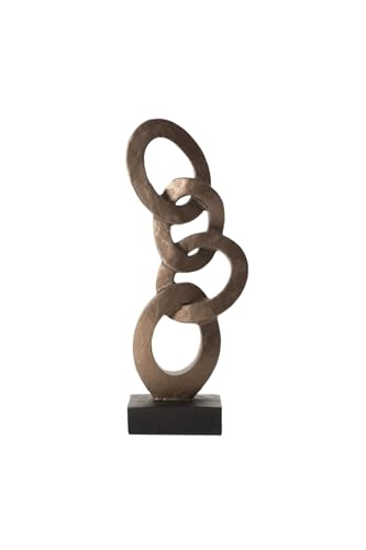 SODEF Decorative Chain Link Object Bronze Abstract Sculpture for Home Decor 13x9x45cm - Metallic