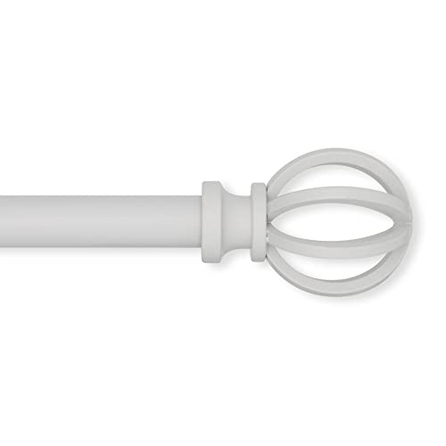 Lumino 5/8" Cage Single Curtain Rod Set 30"-84" White - color: White