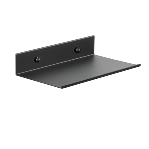Z metnal Small Floating Shelves, Mini Metal Shelf, Decor Display Wall Shelf, Aluminum, Wall Mounted, Matt Black, 8 inch,1 pcs - color: Black, size: 8 inch