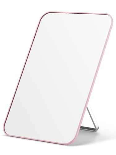OMIRO 8 x 5 in Desk Makeup Mirror with Stand and Hanging Hole, Pink - color: Pink, size: 8"L x 5"W