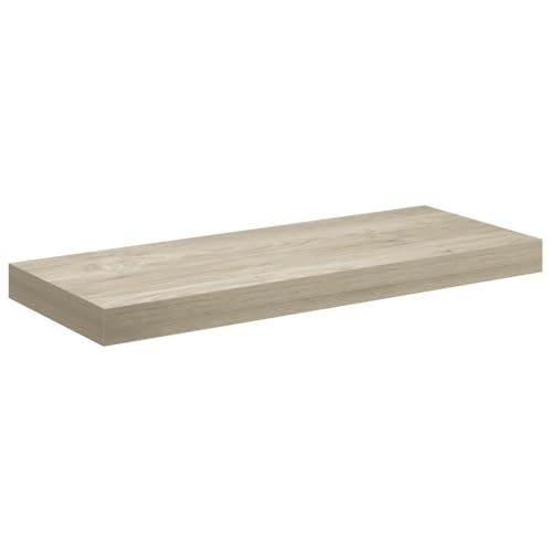 Floating Wall Shelf Oak 23.6x9.3x1.5 Honeycomb MDF Metal Frame Invisible Mount Modern Display for Living Room Bedroom Kitchen Hallway - color: Brown, size: 23.6" x 9.3" x 1.5"