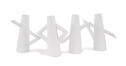 Howard Elliott Collection Astrid Ceramic Vase II, Matte White Scandinavian Design with Clean Lines, Modern Decorative Accent for Table, Shelf or Console, 10H x 9W x 3.5D - size: Vase - II