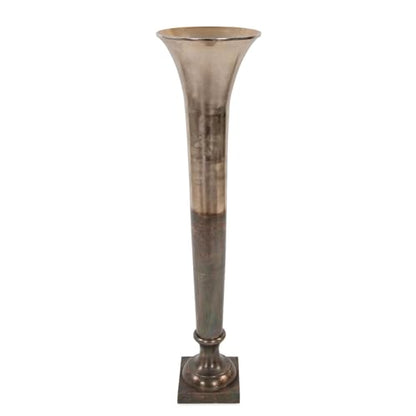 Howard Elliott Collection Golden Ore Oversized Fluted Vase, Aluminum with Ombre Gold to Bronze Finish, Tall Accent for Floor, Entryway or Living Room, 46.5H x 11.75W x 11.75D, Gold Bronze - size: Oversized Vase