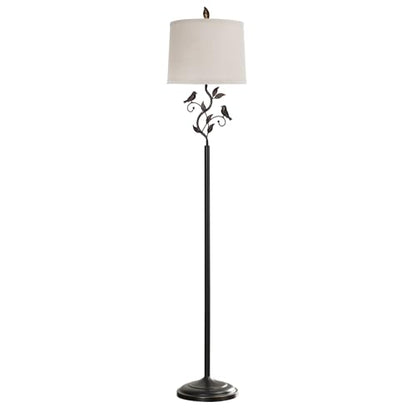 63" Rustic Unique Bird Leaf Floor Lamp for Living Room - color: Bronze
