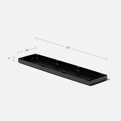 Veradek Block Series Span Planter & Drip Tray - Rectangular Outdoor Planter - color: Black, size: Medium - 2 pack with saucers