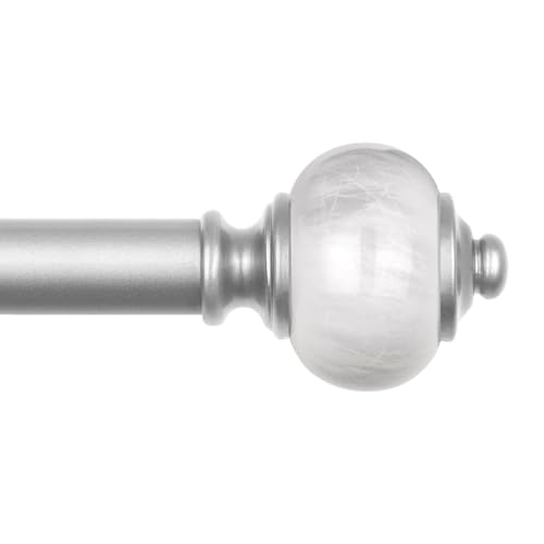 KAMANINA 1 Inch Curtain Rods for Windows 72 to 144 Inch, Silver Drapery Rod - color: Light Silver, size: 72-144"