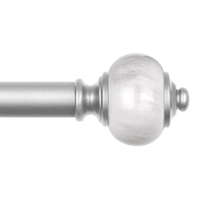 KAMANINA 1 Inch Curtain Rods for Windows 72 to 144 Inch, Silver Drapery Rod - color: Light Silver, size: 72-144"