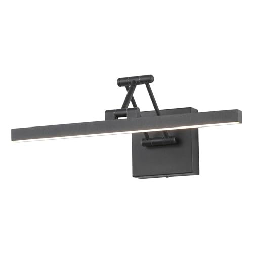 Hard-Wired Picture Light Dimmable LED Picture Lights for Paintings 15.7" Inch Black Metal Body Wall Pictures with Adjustable Swing Arm Art Display Lamps 7W 3000K Warm White Book Light - color: Hard-Wired Black-square base, size: 15.7inch Dimmable