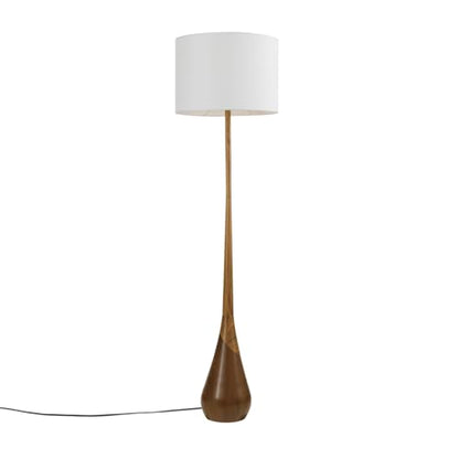 Novogratz x Globe Harrington 65 in Floor Lamp, 2-Tone Wood-Tone Base - color: Faux Wood, 2-Tone Base (65")