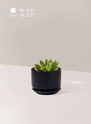 LE TAUCI Ceramic Pots for Plants, 4.3+5.3+6.8 Inch, Set of 3, Black - color: Black, size: 4.3"+5.3"+6.8"