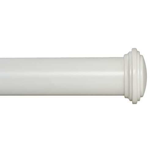 Ivilon Window Curtain Rod Decorative End Cap Design, 1 Inch Rod, 120 to 240 Inch. Ivory - color: Ivory, size: 120" to 240"