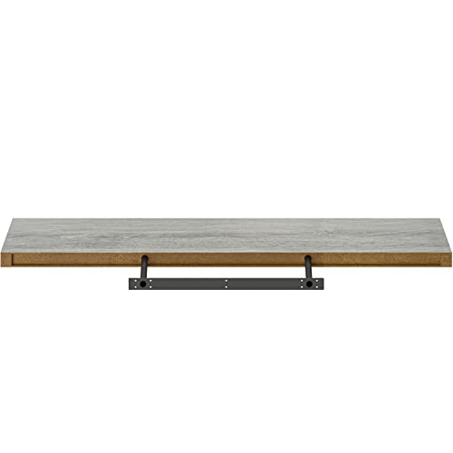 Ballucci Floating Shelf, 48" Wood Wall Shelf with Invisible Brackets for Bathroom, Living Room, Bedroom, Kitchen, Nursery, 8" Deep, Rustic Gray - color: Grey, size: 47.2 inches