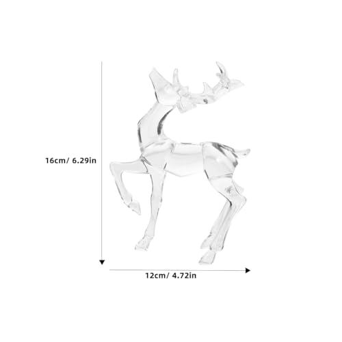 HOMSFOU 2Pcs Christmas Reindeer Decor Plastic Figurines 6.29X4.72X1.57In Tabletop Deer Ornaments for Holiday Party Home Office Window Display - size: 18.50X12.00X4.00CM
