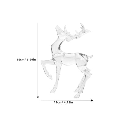 HOMSFOU 2Pcs Christmas Reindeer Decor Plastic Figurines 6.29X4.72X1.57In Tabletop Deer Ornaments for Holiday Party Home Office Window Display - size: 18.50X12.00X4.00CM