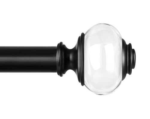 USFOOK Curtain Rods 32 to 58 Inch, Drapery Rod for Windows, Matte Black - color: Matte Black, size: 32-58"