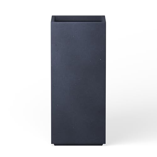 Kante Accent Column Square Charcoal Concrete Planter 23.6" H, Outdoor - color: Dark Gray, size: 23.6" H