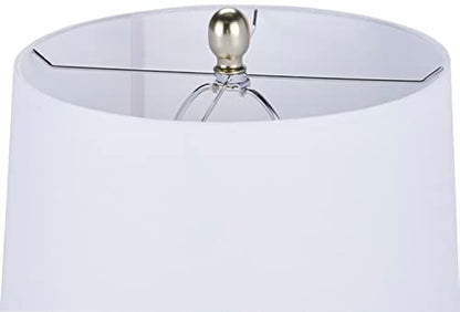 Nourison Home 23" Coastal Blue Ceramic Pot Table Lamp for Bedroom, Living Room, Dining Entryway, with White Shade - color: Light Blue, size: 1 Lamp - Drum Shade