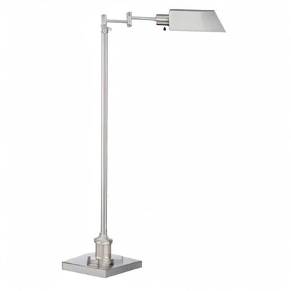 Jenson Brushed Nickel Adjustable Swing Arm Pharmacy 54" Tall Floor Lamp - color: Silver Brushed Nickel