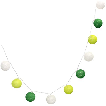 3M/10Ft 30 Green White Ball LED Battery Operated String Fairy Light - color: Green