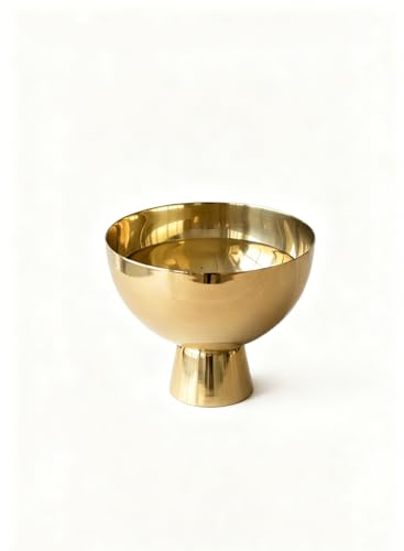 Serene Spaces Living Small Gold Pedestal Bowl, Decorative Compote Bowl Vase for Centerpiece, Metal Vase for Home Decor, Wedding, Parties, Floral Arrangements, Measures 4.5" Diameter & 3.75" Tall - size: Small - Pack of 1
