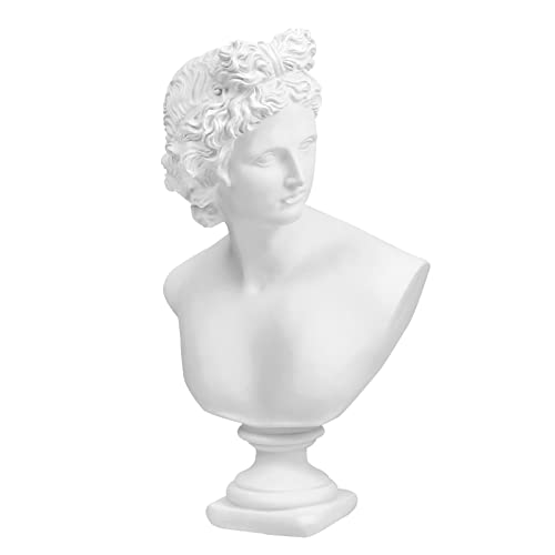 Norrclp 12.6in Greek Statue of Apollo, Classic Roman Head Bust - color: Apollo-12.6in