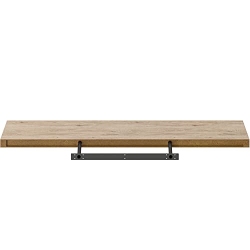 Ballucci Floating Shelf, 48" Wood Wall Shelf with Invisible Brackets for Bathroom, Living Room, Bedroom, Kitchen, Nursery, 8" Deep, Oak Finish - color: Natural Oak, size: 47.2 inches