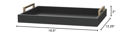 Decorative Coffee Table Tray - Ottoman Tray - color: Pitch Black