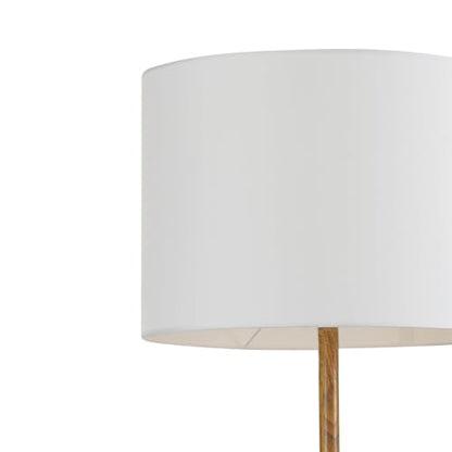 Novogratz x Globe Harrington 65 in Floor Lamp, 2-Tone Wood-Tone Base - color: Faux Wood, 2-Tone Base (65")