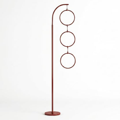 Brightech 3 Ring Lamp - 74" Dimmable LED Floor Lamp with 3 Hanging Light Rings, Modern Arc Standing Tree Lamp for Living Room, Bedroom and Office, 30W Warm White LED, Red - color: Red