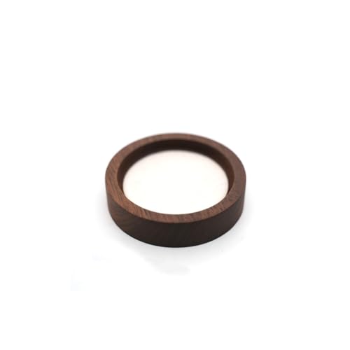 Wooden Jewelry Tray Round Small Trinket Dish with Velvet Surface Rings Earrings Dish Necklaces Display Tray for Dresser Drawer Tabletop - size: Round-Beige