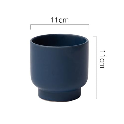 Blue Ceramic Planter - Succulent Flower Small Plant Pots, Pot for Indoor Outdoor Garden Plants with Drainage Holes - Plants Not Included 4.33 X4.33 Inch - color: Blue