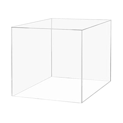 Acrylic Pedestal Display 18 Inch Tall Box Riser Vertical Rectangle Column Clear 5 Sided No Lid Showcase Pedestal Tower Podium Art Display Box by Marketing Holders - size: 18" Cube-Clear