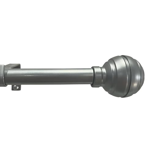 Buono II Hayden Gunmetal Rod & Finial, 48-86 in, Finials - size: 48-86, style: Hayden Gunmetal