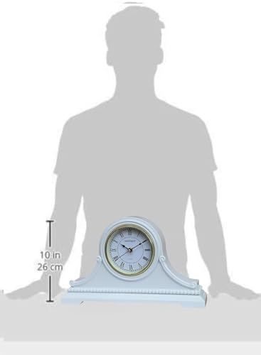 Mantel Clocks, Battery Operated, Silent Wood Table Clock with Westminster Chimes On The Hour, Solid Wooden Shelf Chiming Mantle Clock, 9" x 16" x 3" (White - Roman Numerals) - color: White - Roman Numerals