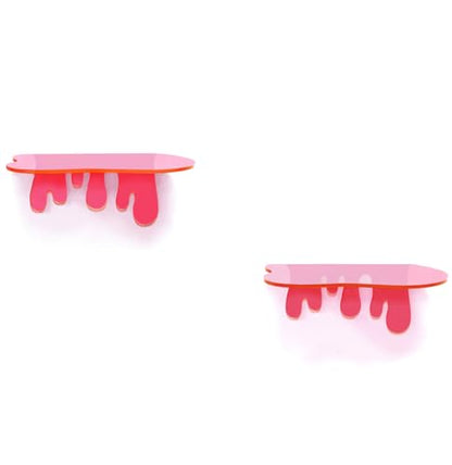 SetGame 2-Pack Small Acrylic Shelves, 7 Inch Floating Shelves, Pink - color: Pink, size: 7 Inch
