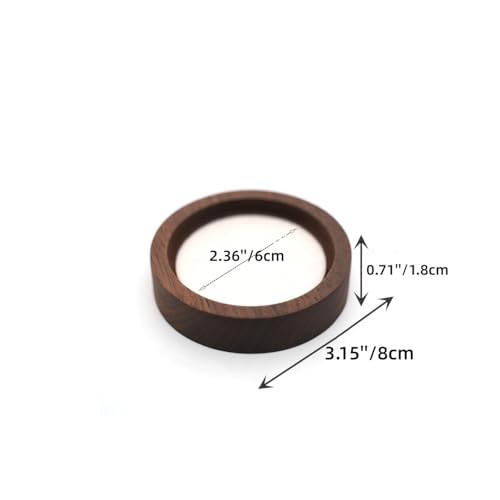 Wooden Jewelry Tray Round Small Trinket Dish with Velvet Surface Rings Earrings Dish Necklaces Display Tray for Dresser Drawer Tabletop - size: Round-Beige