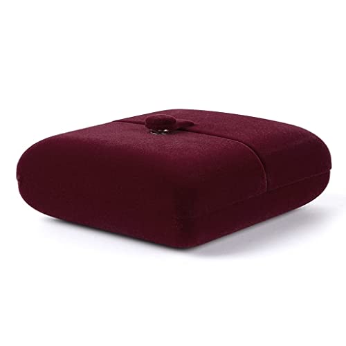 MDLUU Velvet Bracelet Box, Double Open Jewelry Gift Box, Bangle Holder Case for Birthday, Wedding, Valentine's Day, Anniversary (Dark Red) - color: dark red