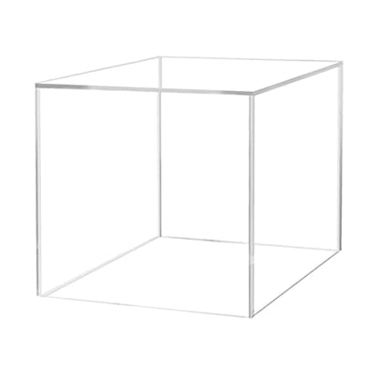 Marketing Holders 10" Acrylic Display Riser Box with One Open Side No Lid Versatile Clear Glossy Square Lucite Retail Product Platform or Merchandise Storage Bin No Assembly - size: 10" Cube-Clear