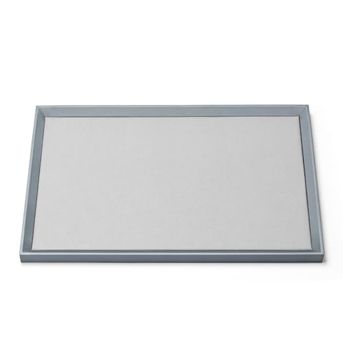 Oirlv Leather Large Jewelry Tray Grey - size: 17.7" x 11.8" x 0.8"