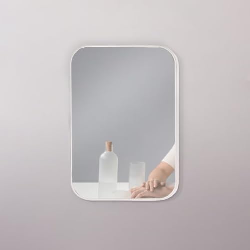 8-Inch Table Desk Vanity Makeup Mirror, Simple Portable Travel Mirror with Stand, Standing and Wall Hanging Dual-use, White - color: White