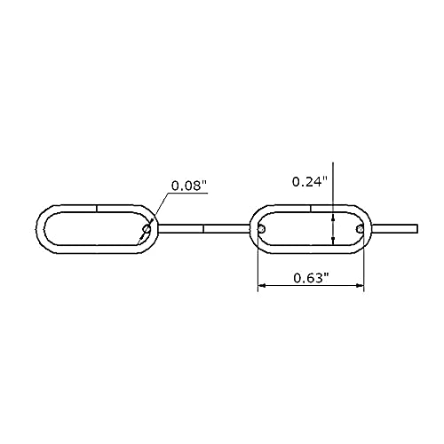 #100 x 10 ft. Hobby/Craft Oblong Decorator Steel Chain, Black, 0.087" Diameter, 10ft Length, 13 lbs Load Capacity