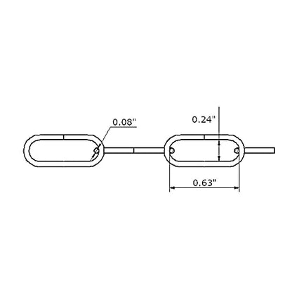 #100 x 10 ft. Hobby/Craft Oblong Decorator Steel Chain, Black, 0.087" Diameter, 10ft Length, 13 lbs Load Capacity