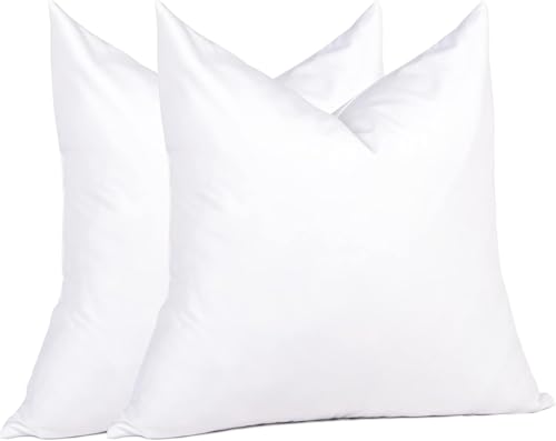puredown® 30 x 30 Feather Down Throw Pillow Insert, Set of 2 Big Euro Pillow for Decorative Bed Cushion Couch Sofa - size: 30x30 Inch