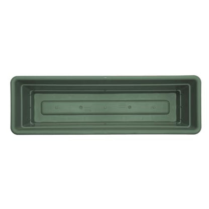 Bloem Dura Cotta 24" Plastic Window Box Planter with Saucer, Basil, 3-Pack - color: Basil, size: 24" (Pack of 3)