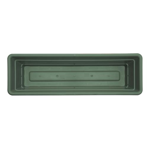 Bloem Dura Cotta 30" Plastic Window Box Planter with Saucer, Basil, 3-Pack - color: Basil, size: 30" (Pack of 3)