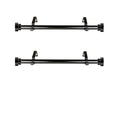 1 inch Side Curtain Rod 12-20 inch (Set of 2) - Black - color: Black