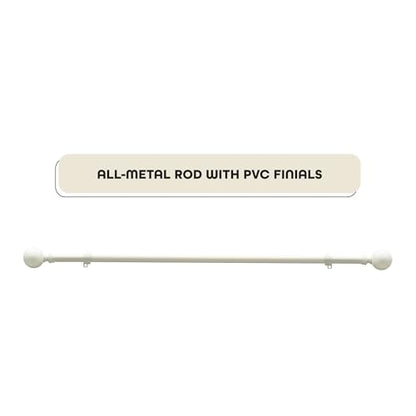 Buono II Morgan Antique White Rod & Finial 48-86 in, Finials - size: 48-86, style: Morgan Antique White