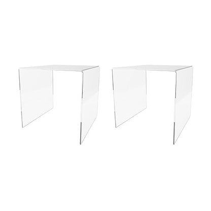 Marketing Holders 2 Pack 8 Inch Clear Acrylic Riser Retail Countertop Stand for Products and Merchandise - size: 8"W x 8"D x 8"H