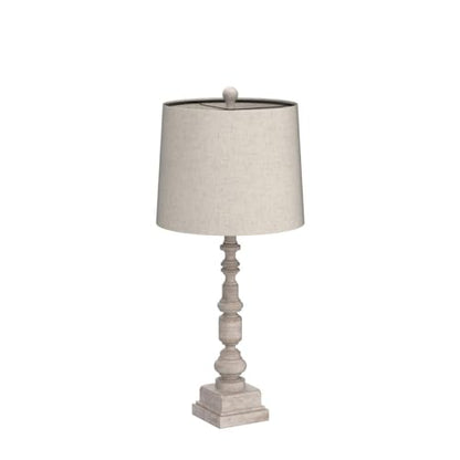 Oneach 27.75" Farmhouse Table Lamps Set of 2 for Living Room, Dual USB Port - color: Antique Beige