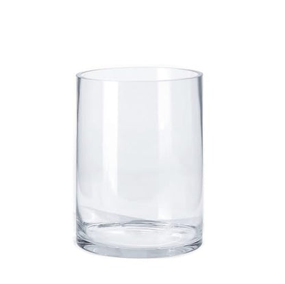 CYS EXCEL Cylinder Clear Glass Vase (H:8" D:6") | Multiple Size Choices Glass Flower Vase Centerpieces | Hurricane Floating Candle Holder Vase - size: H-8" D-6"